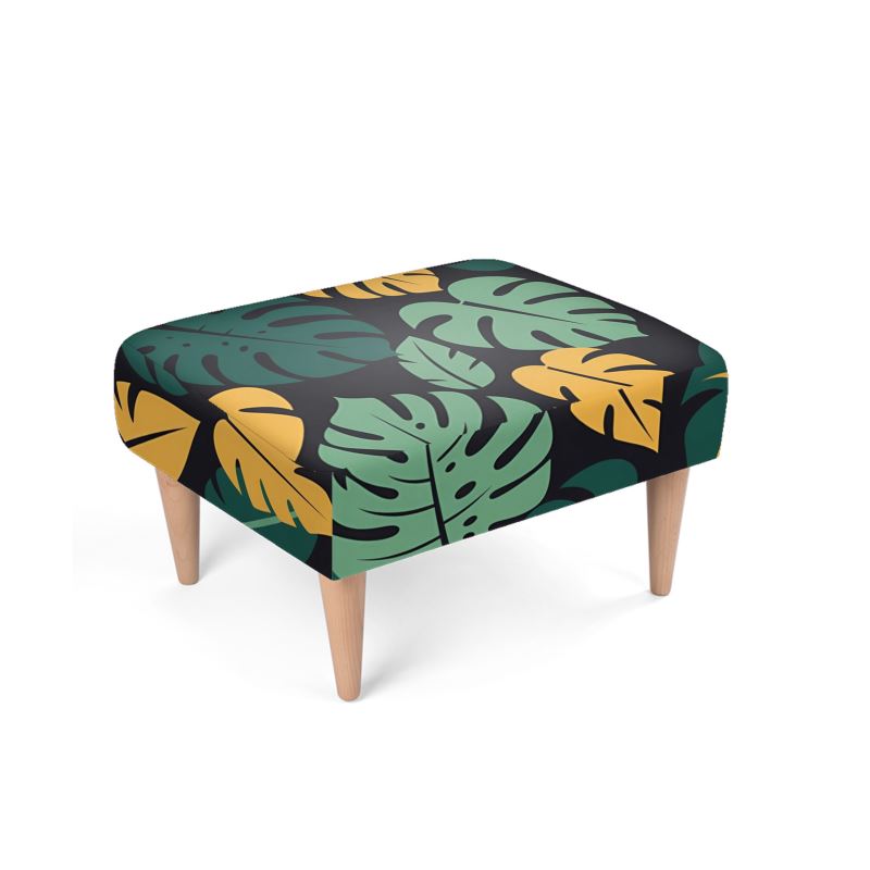 The "Lanai" Ottoman Footstool | Midnight Jungle