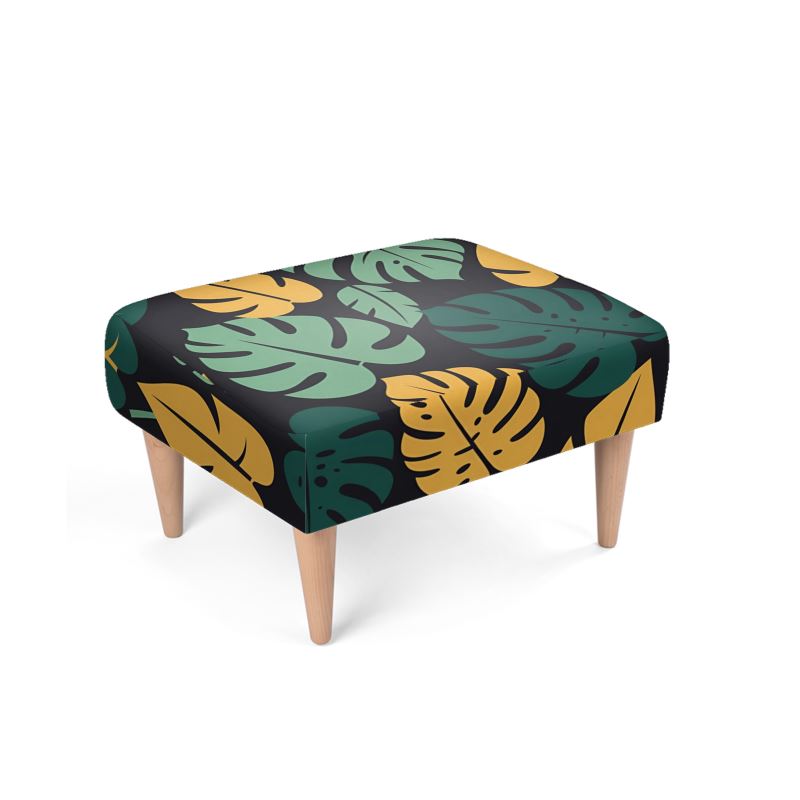 The "Lanai" Ottoman Footstool | Midnight Jungle