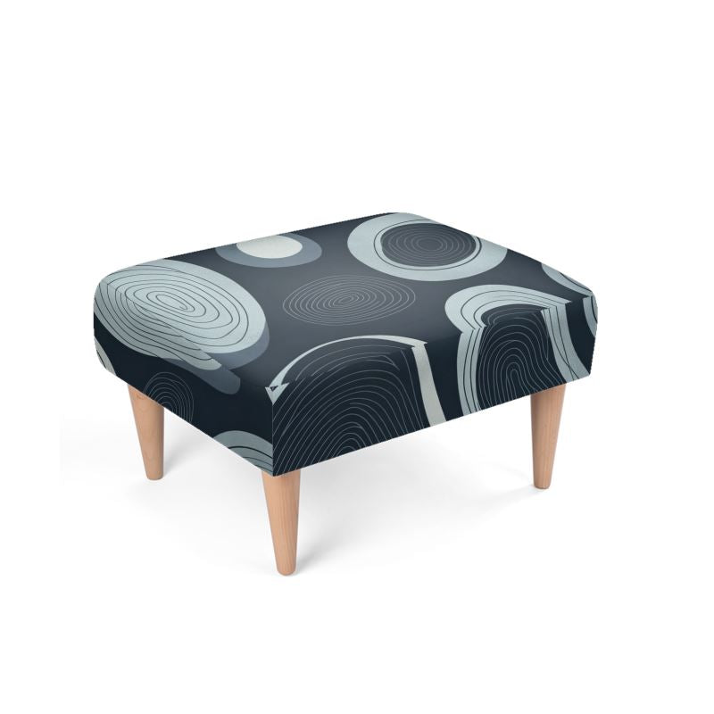 The "Orbit" Ottoman Footstool | Midnight & Slate