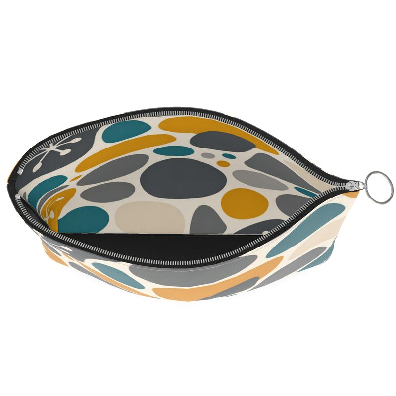 Atomic Age Aura Designer Leather Clutch Purse — Organic Pebble Pattern