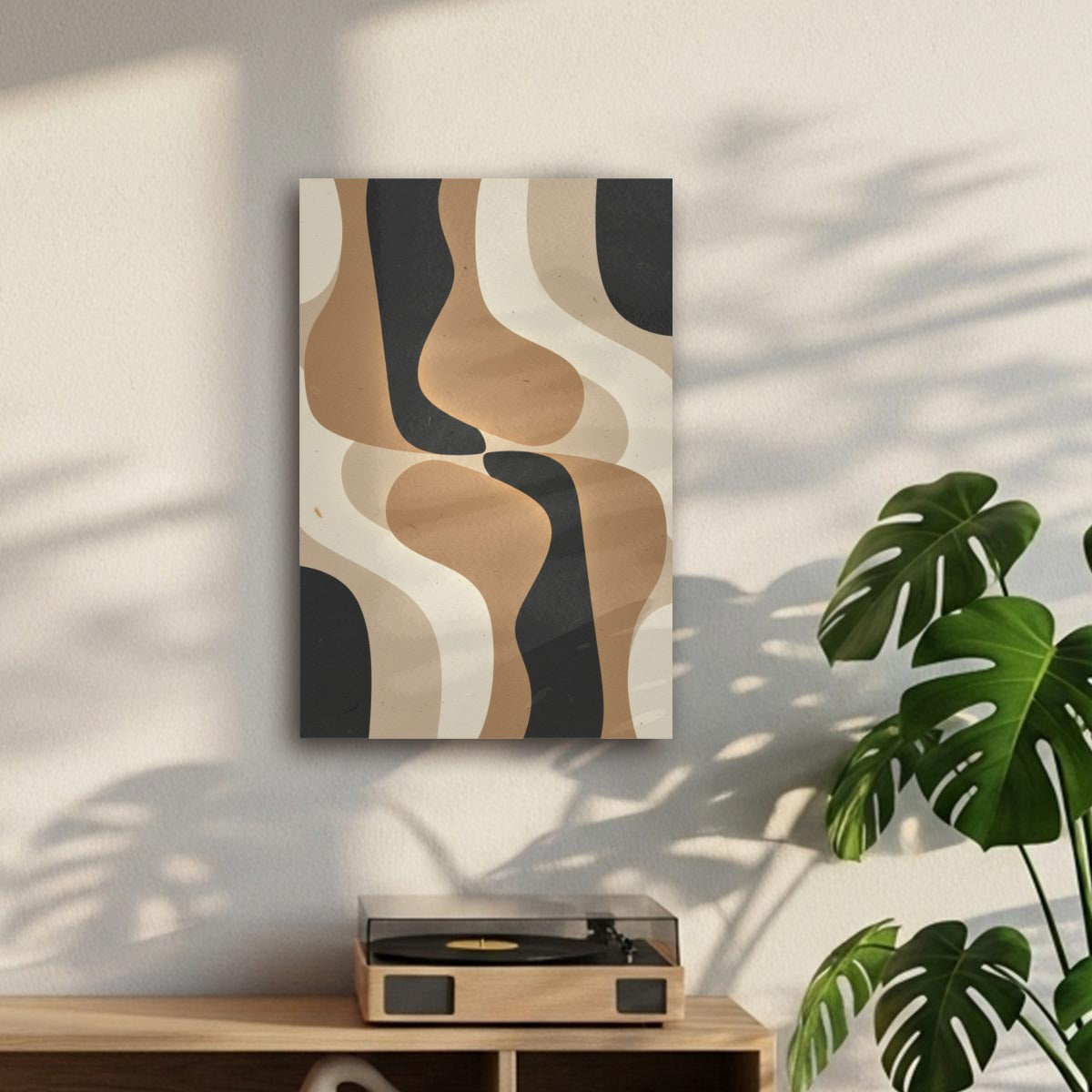 MCM Abstract Bold Contrast Wall Art | Framed Canvas Print