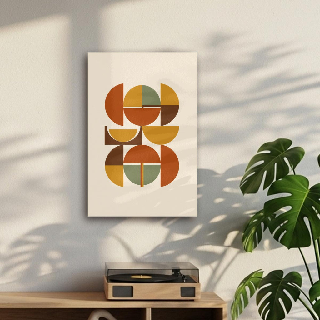 Mid-Century Modern Abstract Wall Art | Framed Canvas Print