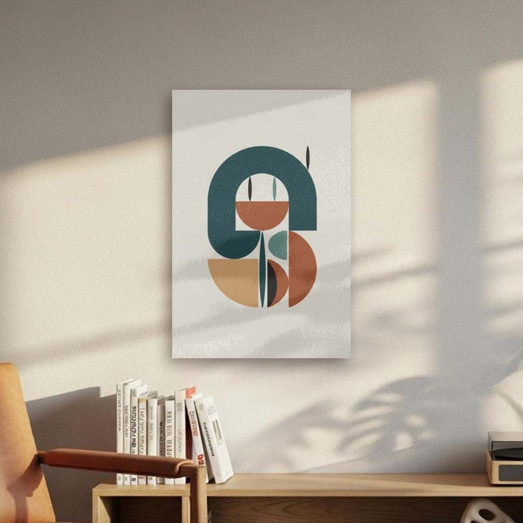 MCM Abstract Neutral Tones Wall Art | Framed Canvas Print