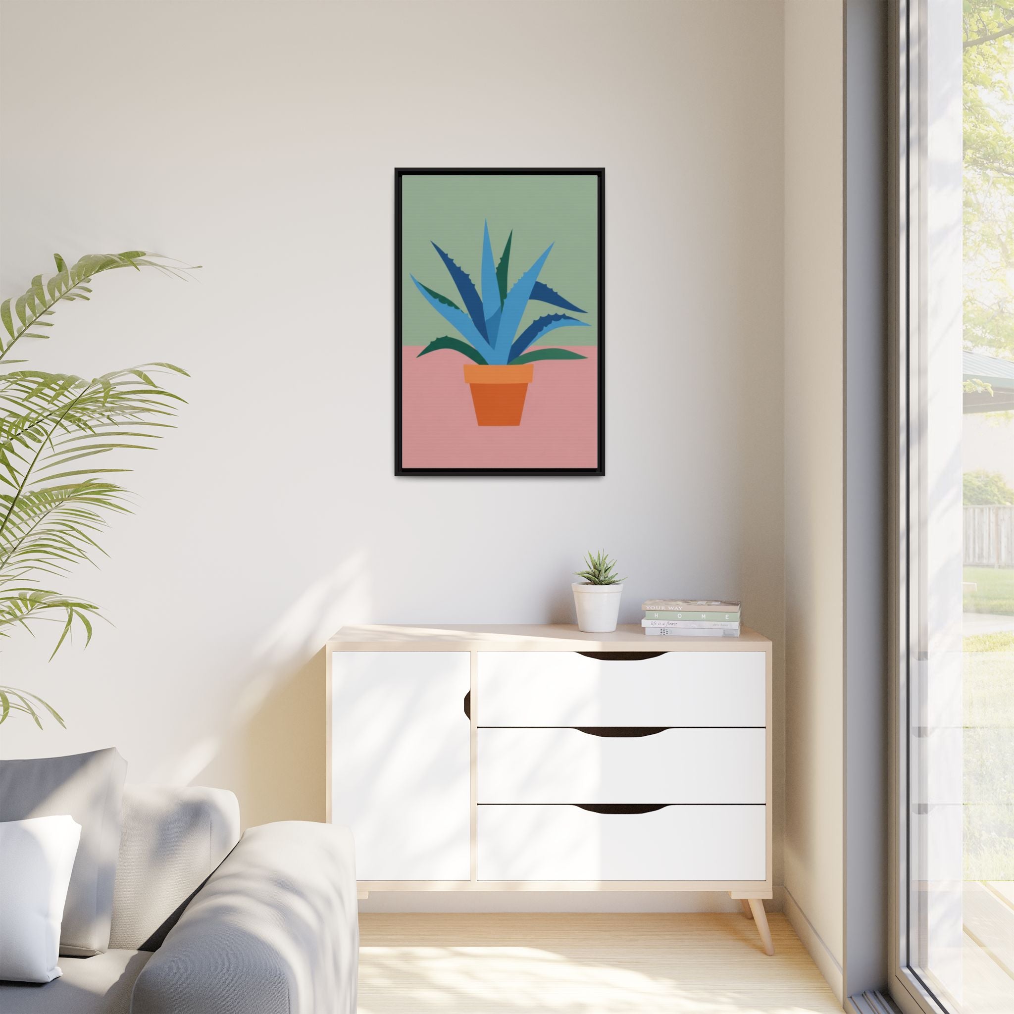 Desert Botanical No. 1: The Agave — Framed Canvas