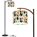 “Midnight Familiar” Arc Floor Lamp — Celestial Cat Shade + Smart LED