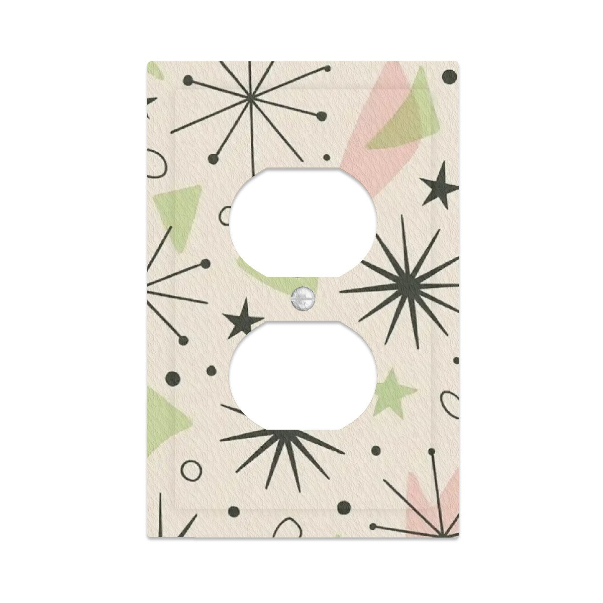 Atomic Starburst Switch Cover – 1-Gang Duplex Plate in Pastel Retro