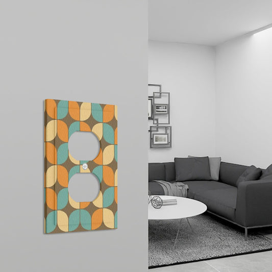 Retro Geo Waves Switch Cover – 1-Gang Duplex Wall Plate