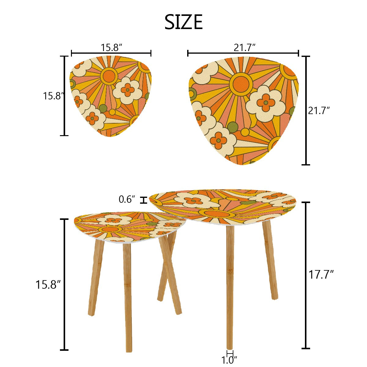 Sunburst Bloom Nesting Tables