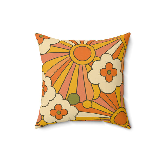Groovy Bloom Burst Pillow