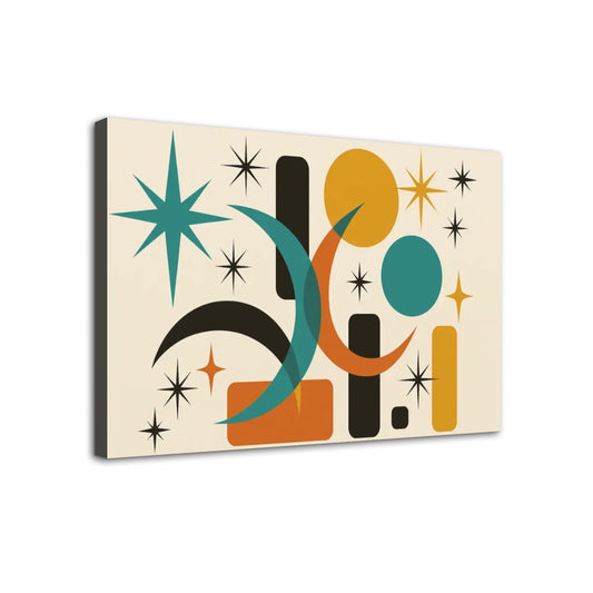 Atomic Orbit Canvas Wall Art – Mid-Century Modern Made Easy (32"x20")