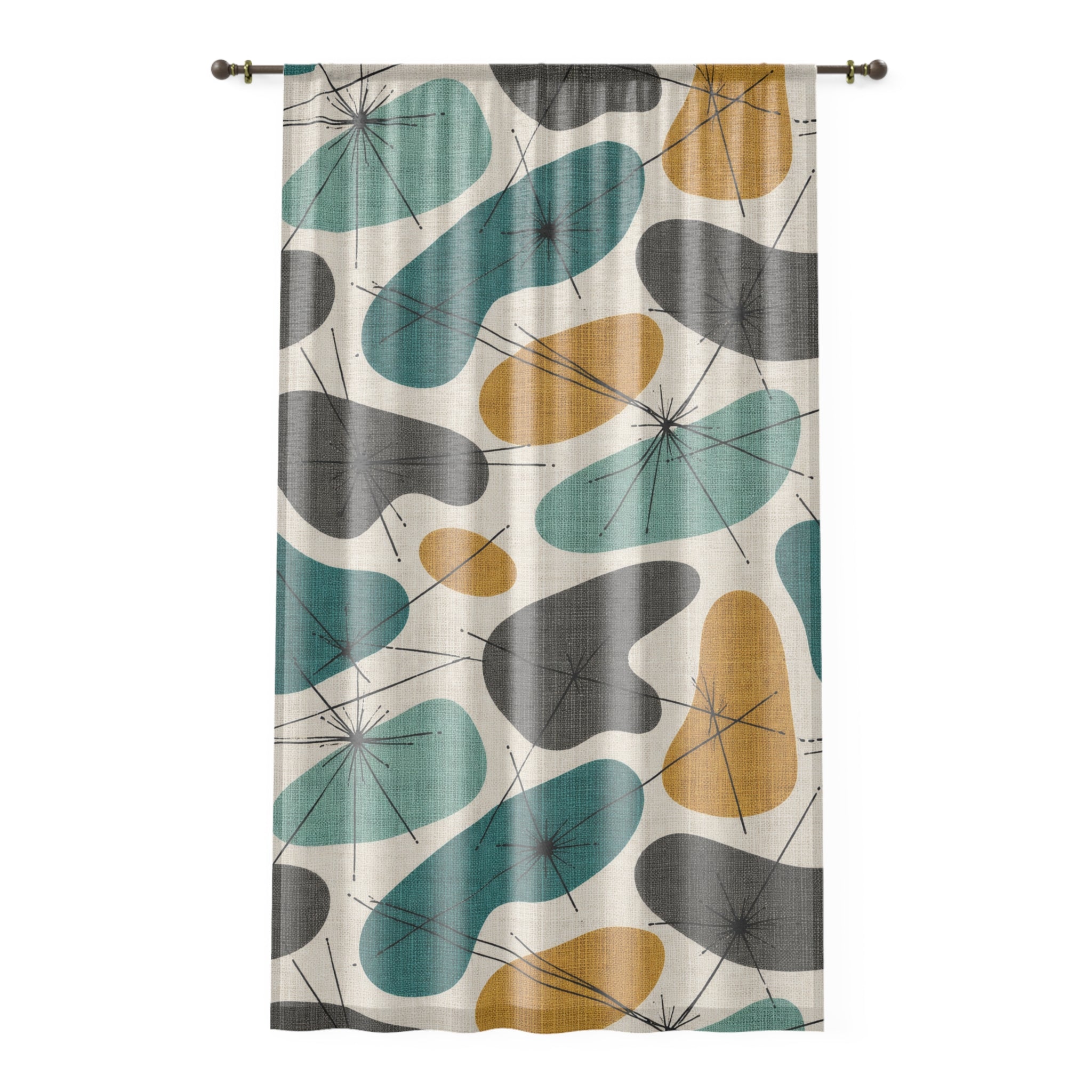 Atomic Age Aura Mid-Century Modern Sheer Curtain Panel