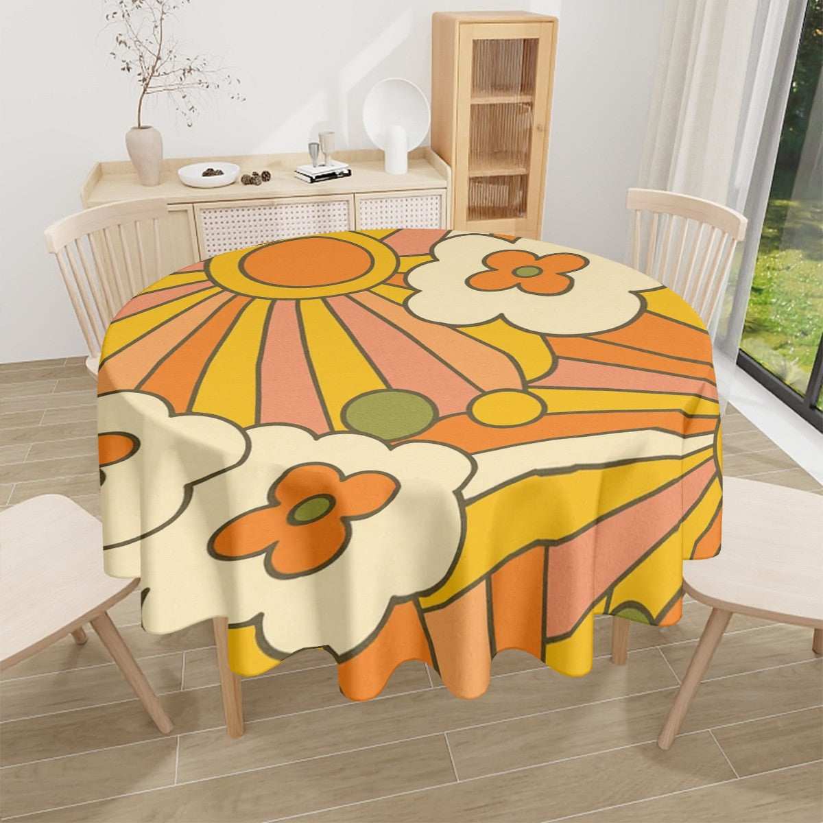 Groovy Bloom Sunburst Tablecloth