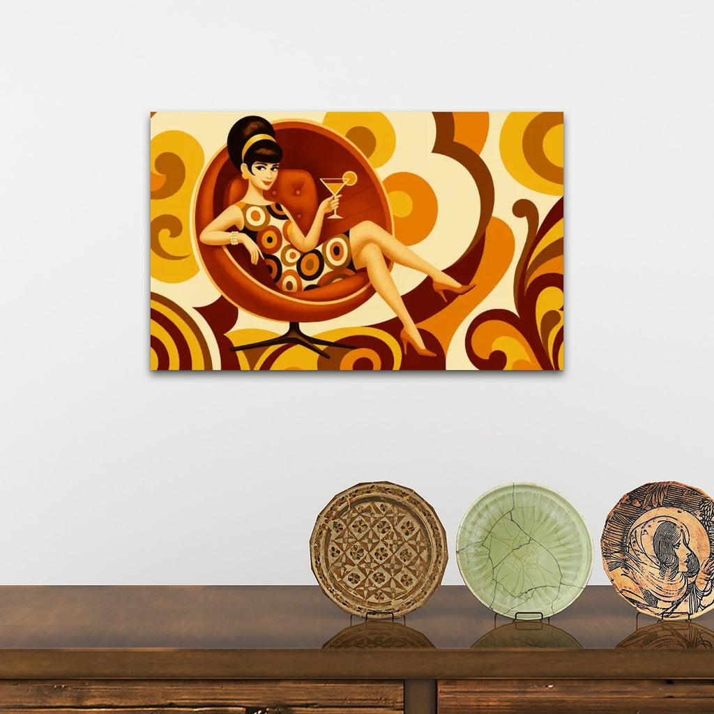 Groovy Lounge Babe Canvas Art – Made in USA