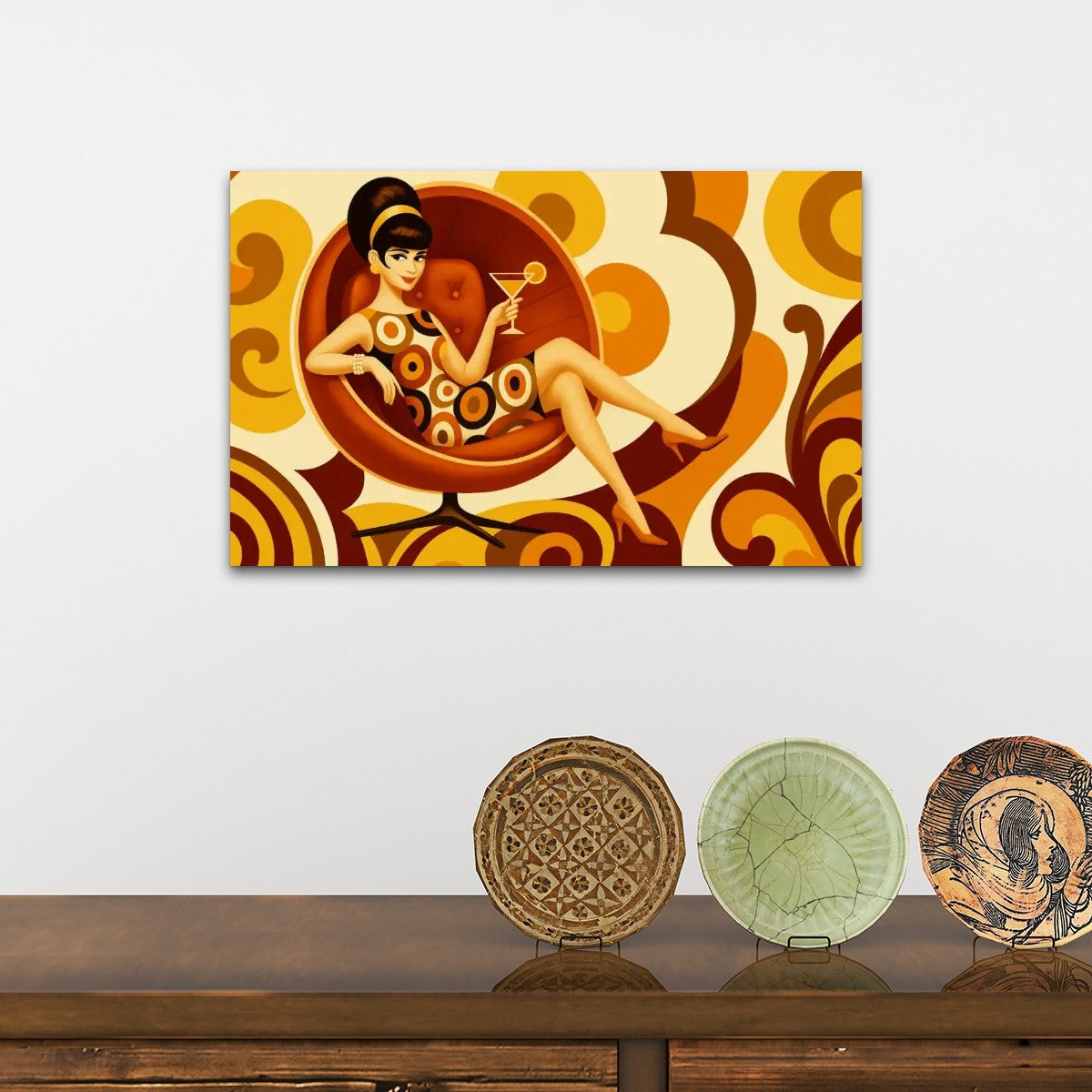 Groovy Lounge Babe Canvas Art – Made in USA