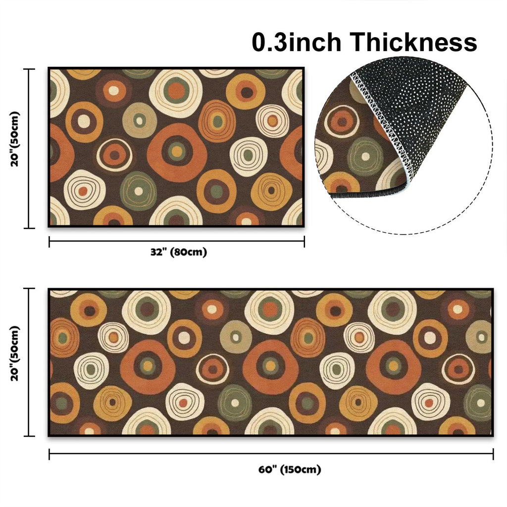 Pure Mid Century Kitchen Rug Set — Non‑Slip Washable Floor Mats