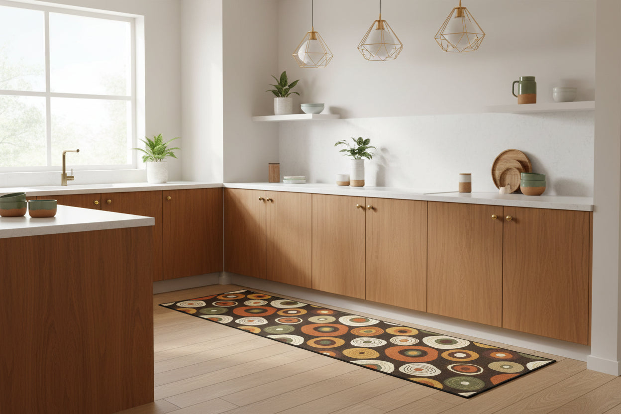 Pure Mid Century Kitchen Rug Set — Non‑Slip Washable Floor Mats