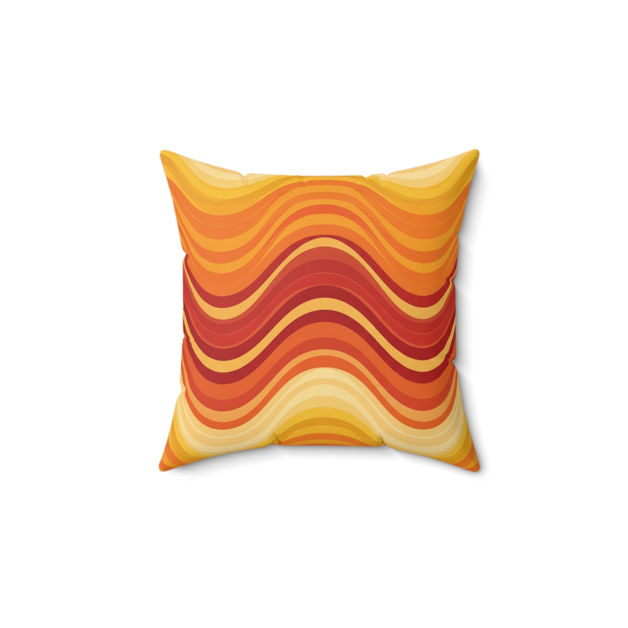 Groovy Sunset Wave Throw Pillow