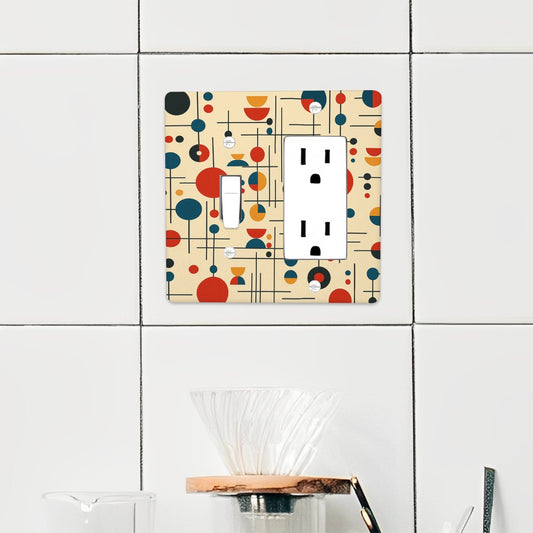 Atomic Boomerang Jumbo Wall Plate – Mid Century Modern 2-Gang Cover