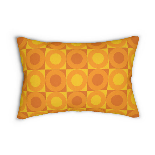 Sunset Mod Circle Lumbar Pillow – 20×14 | Mid-Century Modern Throw Pillow