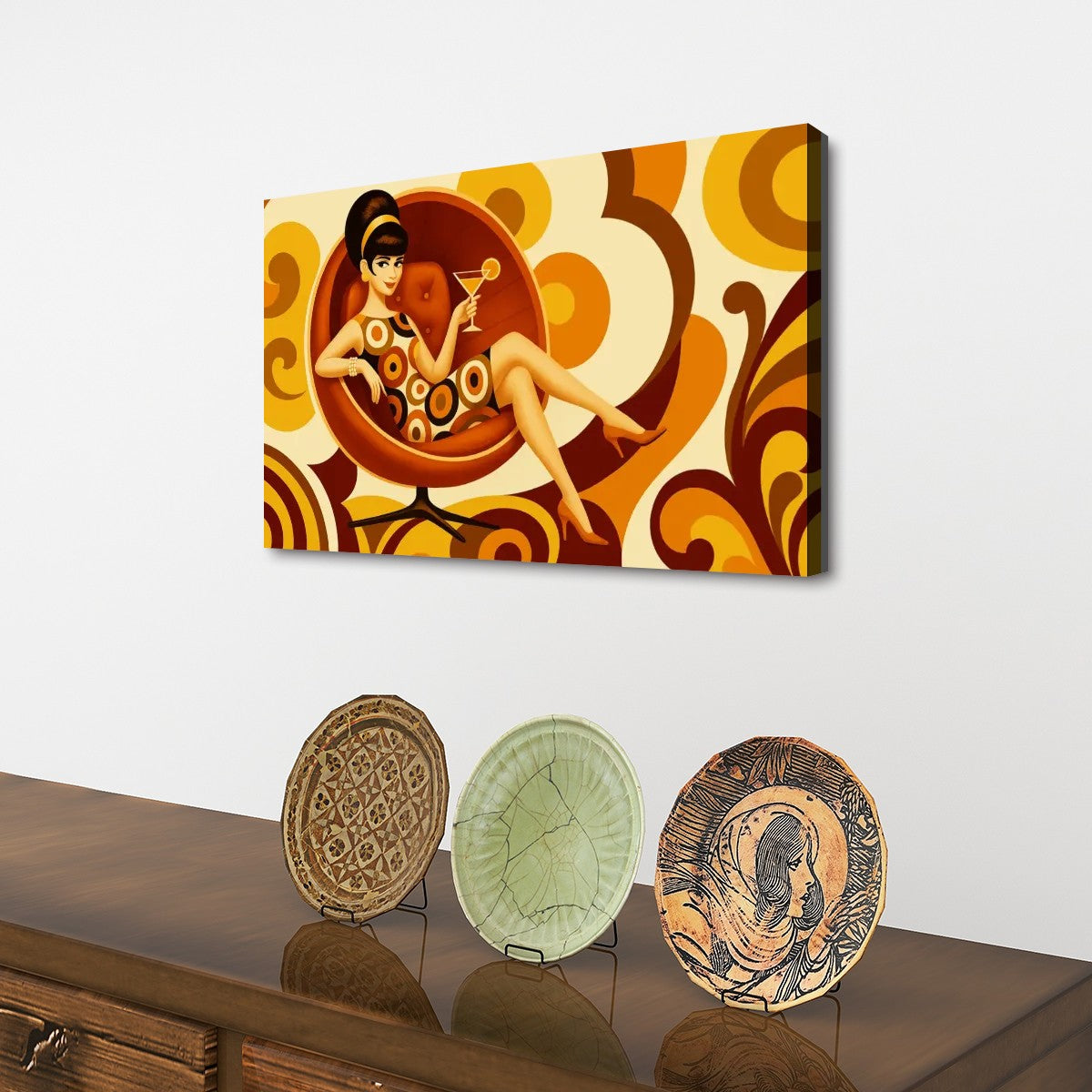 Groovy Lounge Babe Canvas Art – Made in USA