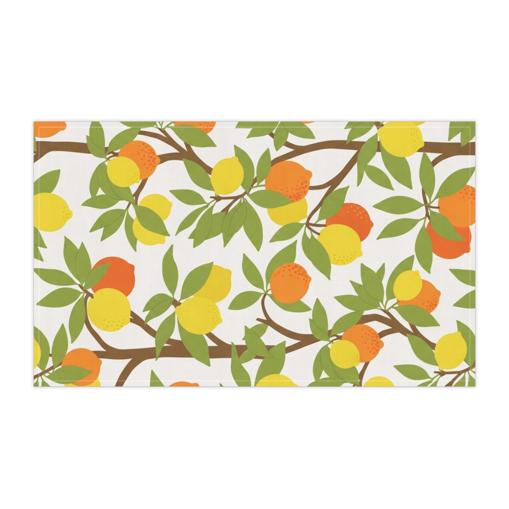 The Citrus Orchard Tea Towel — Retro Botanical Print