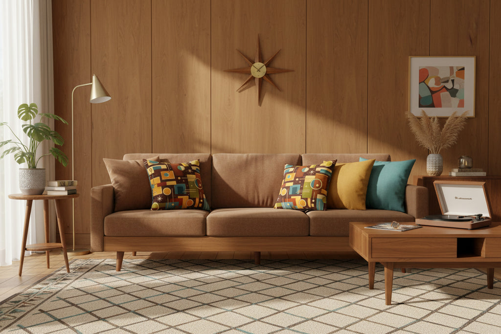 Atomic Era Geometric Throw Pillow