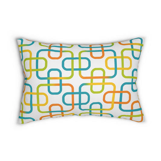 Modern Geometric Lumbar Pillow - Colorful Accent for Home Decor