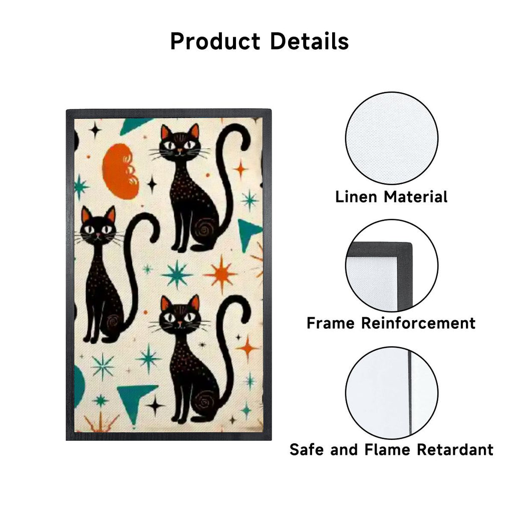 “Cosmic Kitty Tower Lamp” — Mid‑Century Modern Floor Lamp with Shelves + Celestial Cat Panels