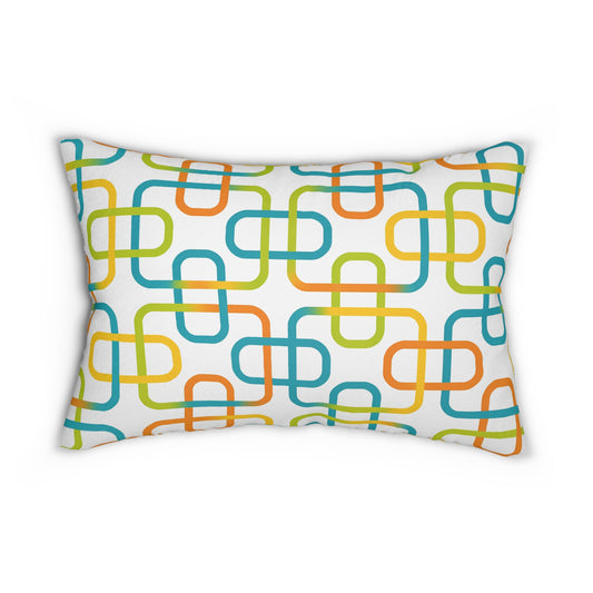 Modern Geometric Lumbar Pillow - Colorful Accent for Home Decor