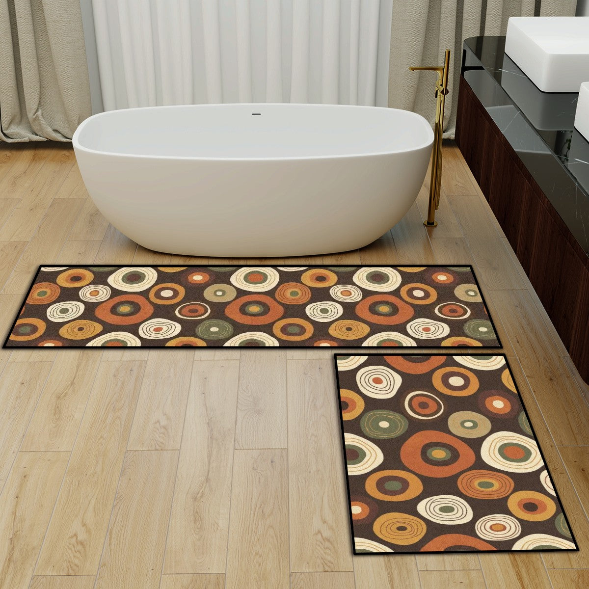 Pure Mid Century Kitchen Rug Set — Non‑Slip Washable Floor Mats