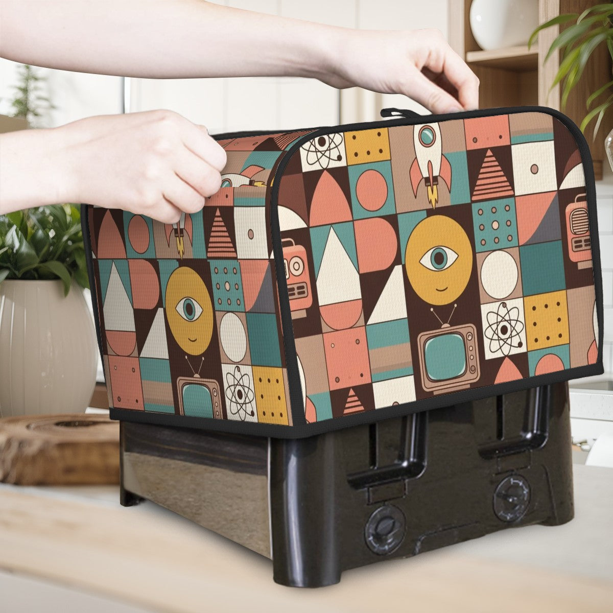 Pure Mid Century 4‑Slice Toaster Cover — Retro Modern Appliance Protection