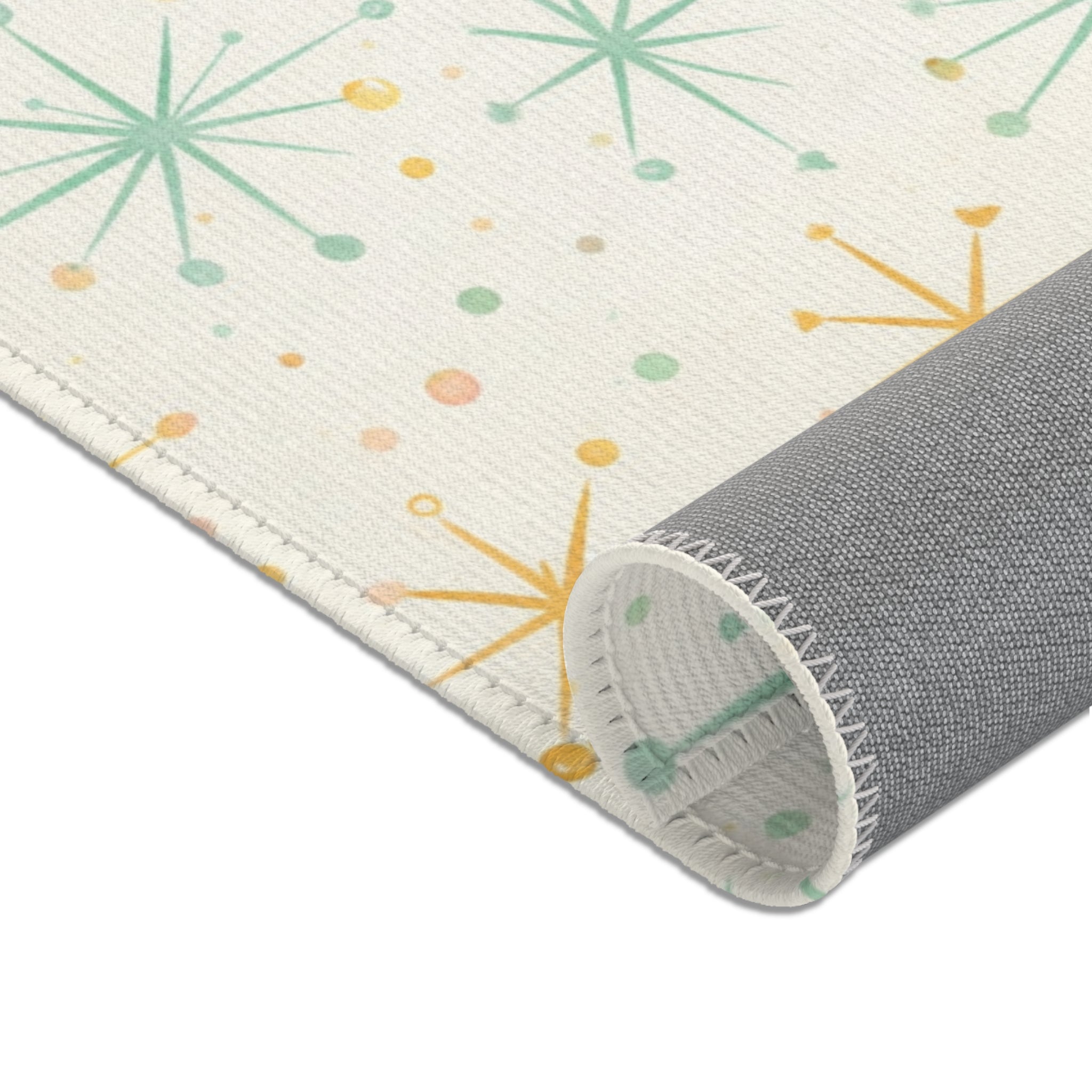 The Atomic Pastel Area Rug — Retro Starburst Print (Chenille)