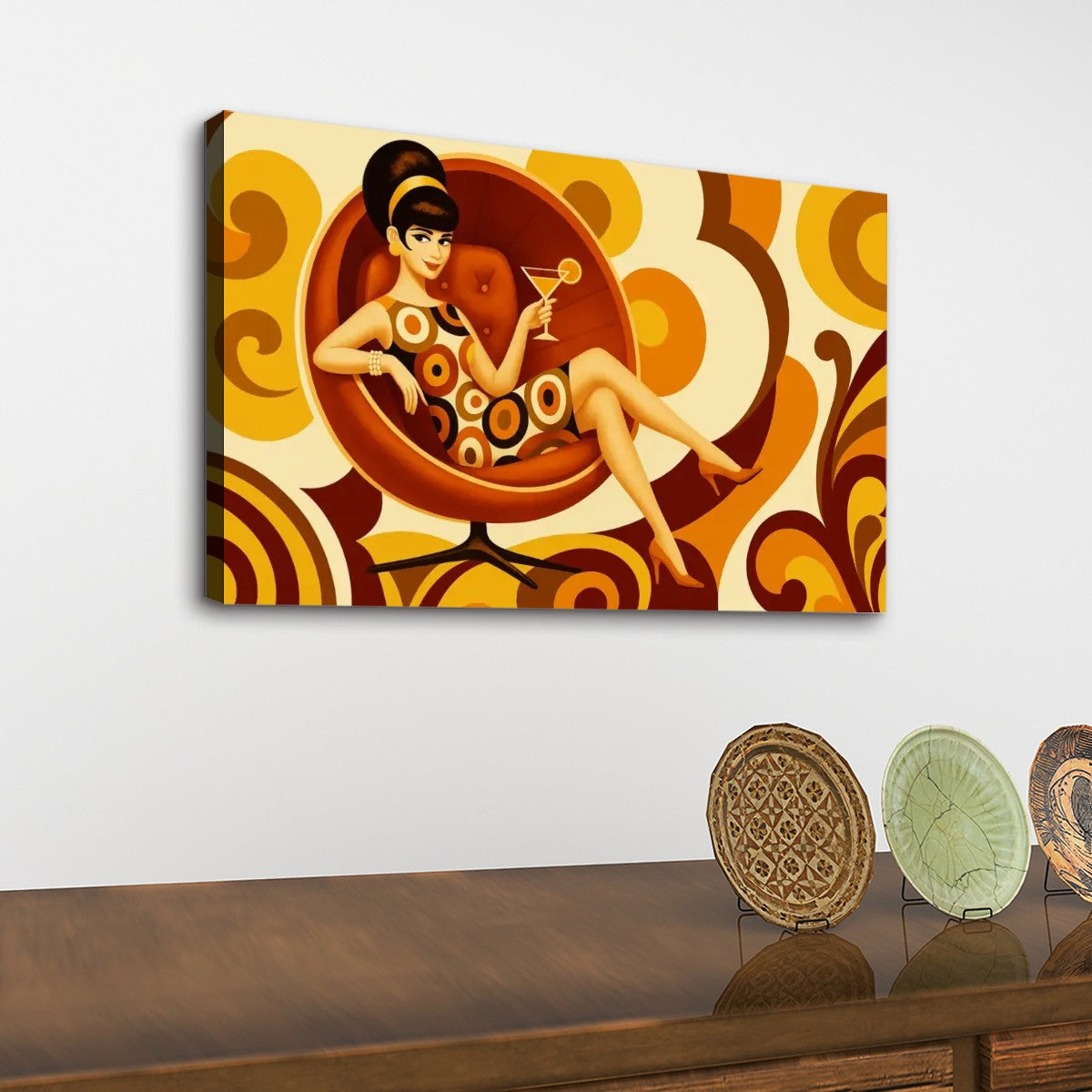 Groovy Lounge Babe Canvas Art – Made in USA