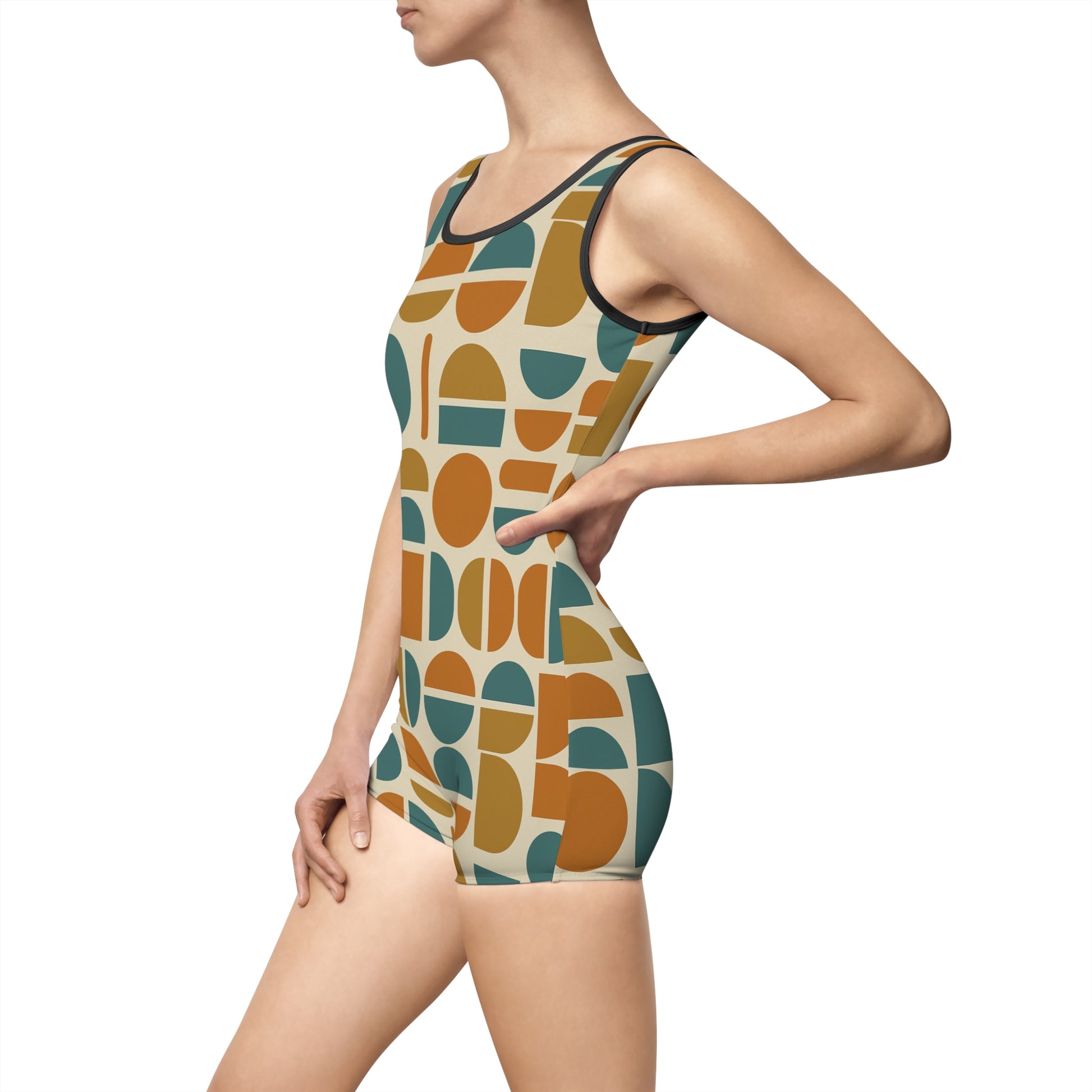 Retro Grid Vintage Swimsuit