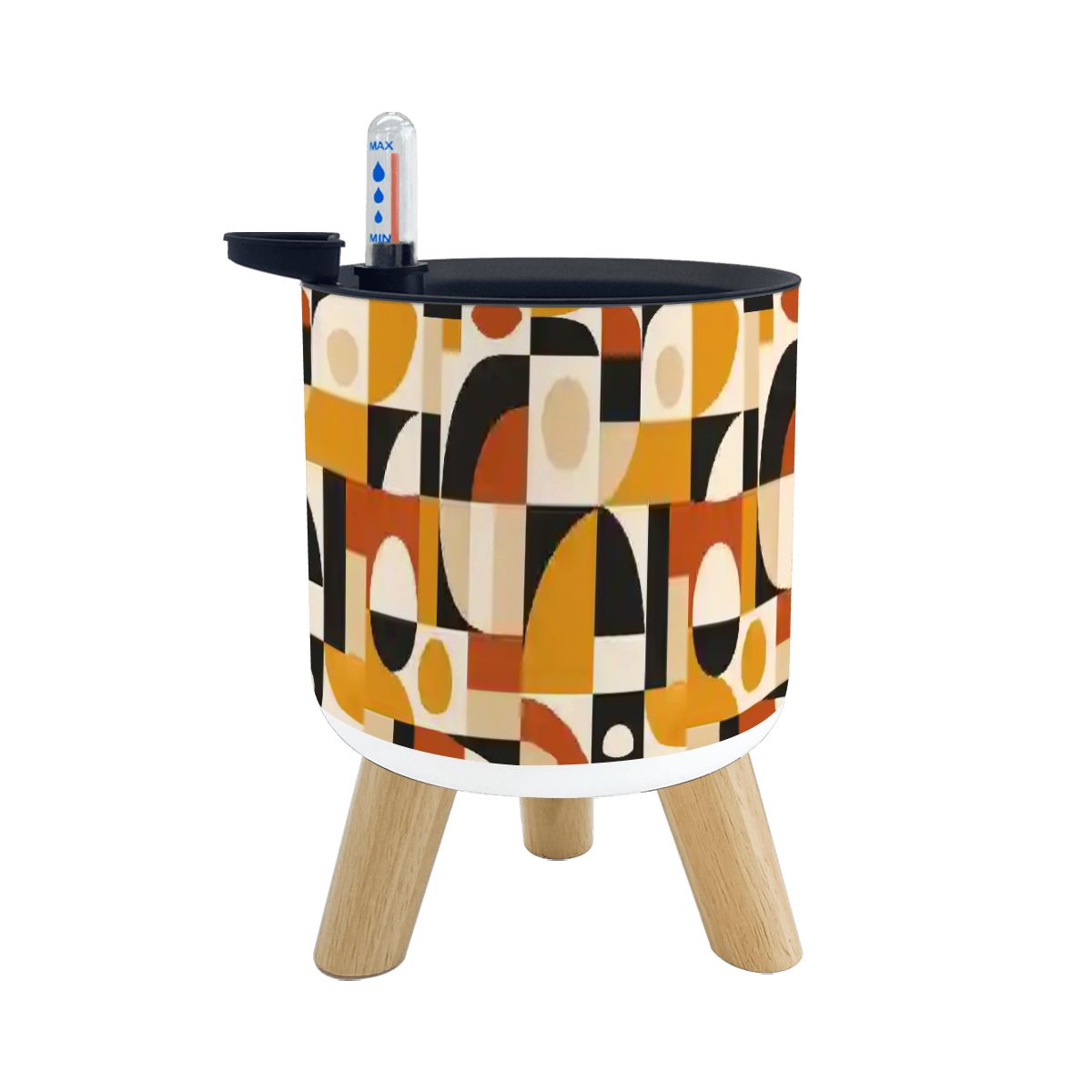 Self-Watering Plant Pots with Wood Legs – Set of 3 | 5.5”×7.5”