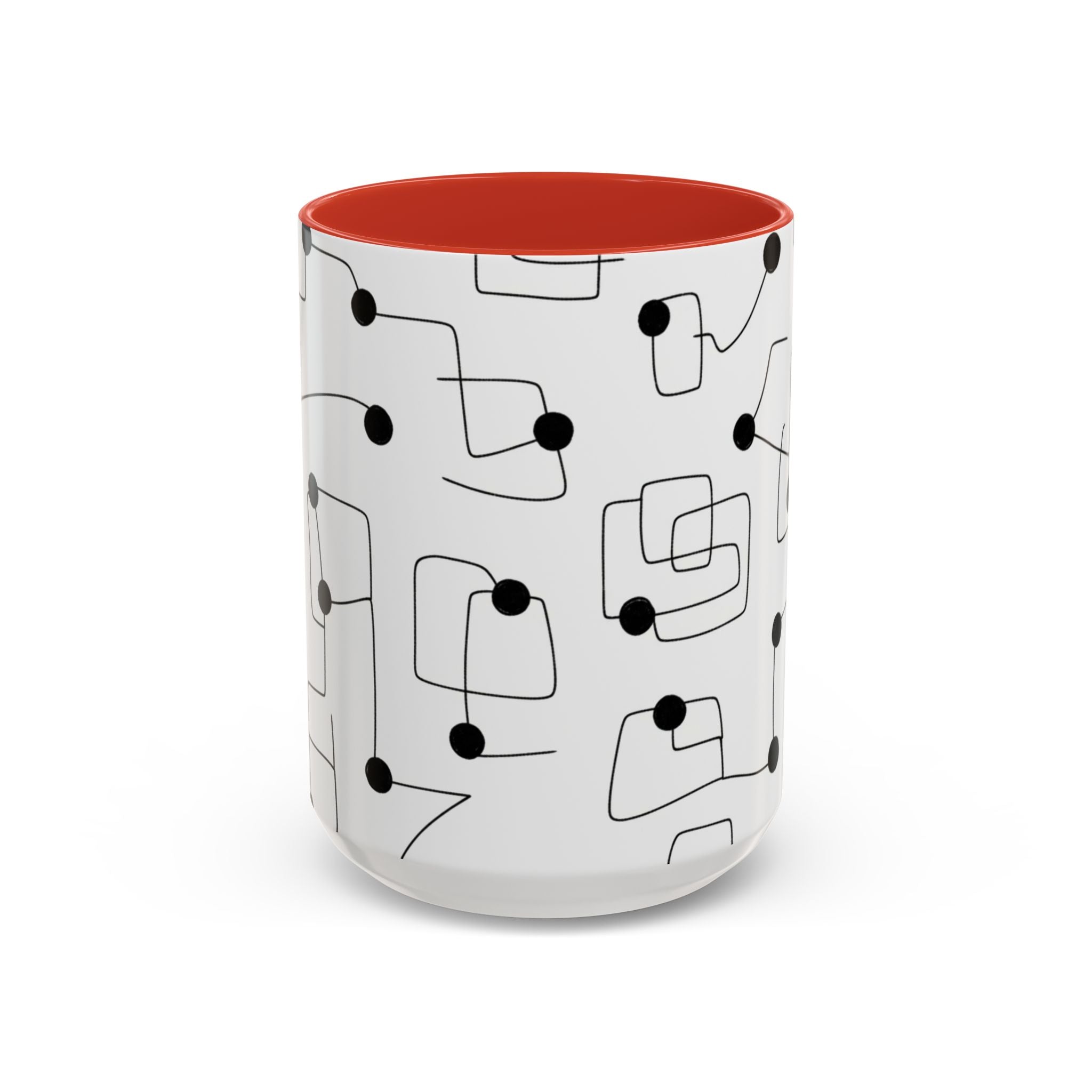 The Fika Break Accent Mug — Minimalist Scandi Grid