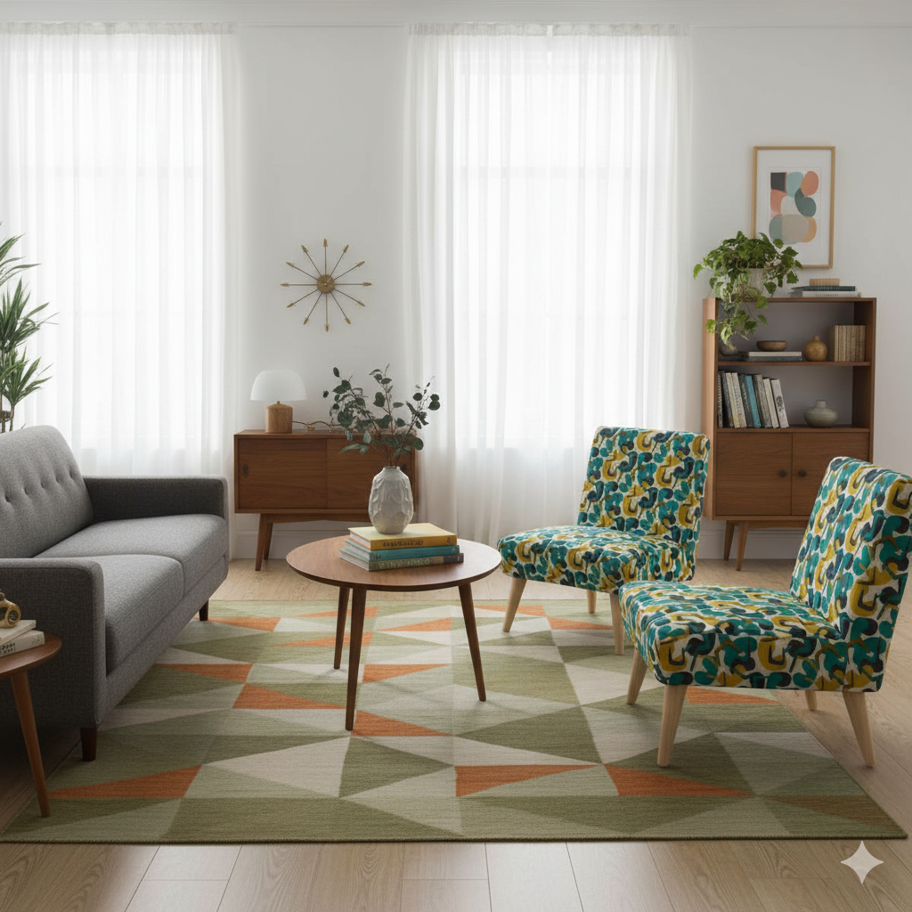 The "Calypso" Mid-Century Accent Chair | Atomic Teal & Gold