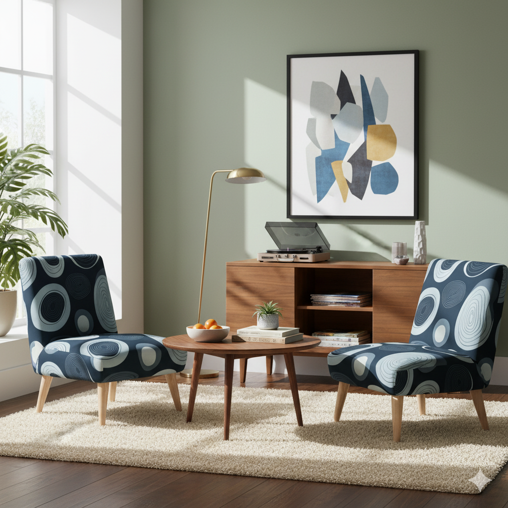 The "Orbit" Occasional Chair | Midnight & Slate