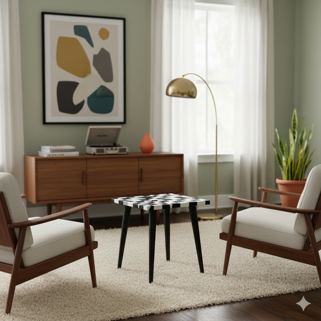 The "Op Art" Side Table | Monochrome Mod