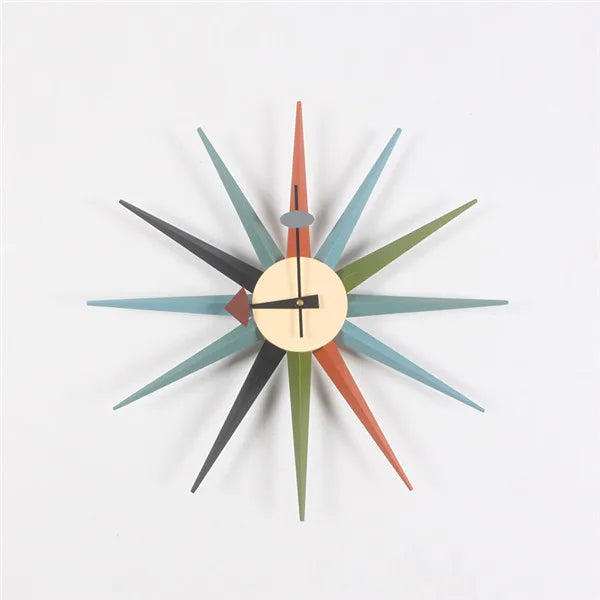 The "Apollo" Sunburst Wall Clock – 19" Mid-Century Icon
