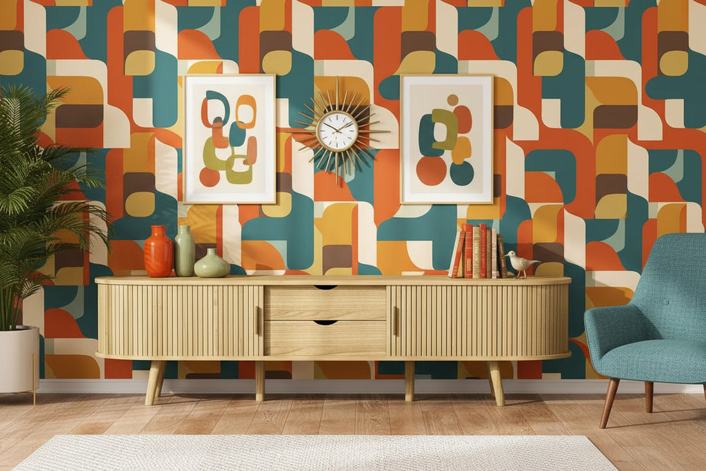 69" Mid‑Century Modern Fluted TV Stand