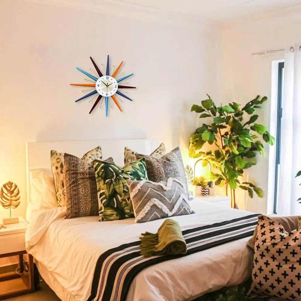 The "Galaxy" Metal Starburst Clock – 28" Multicolor Edition