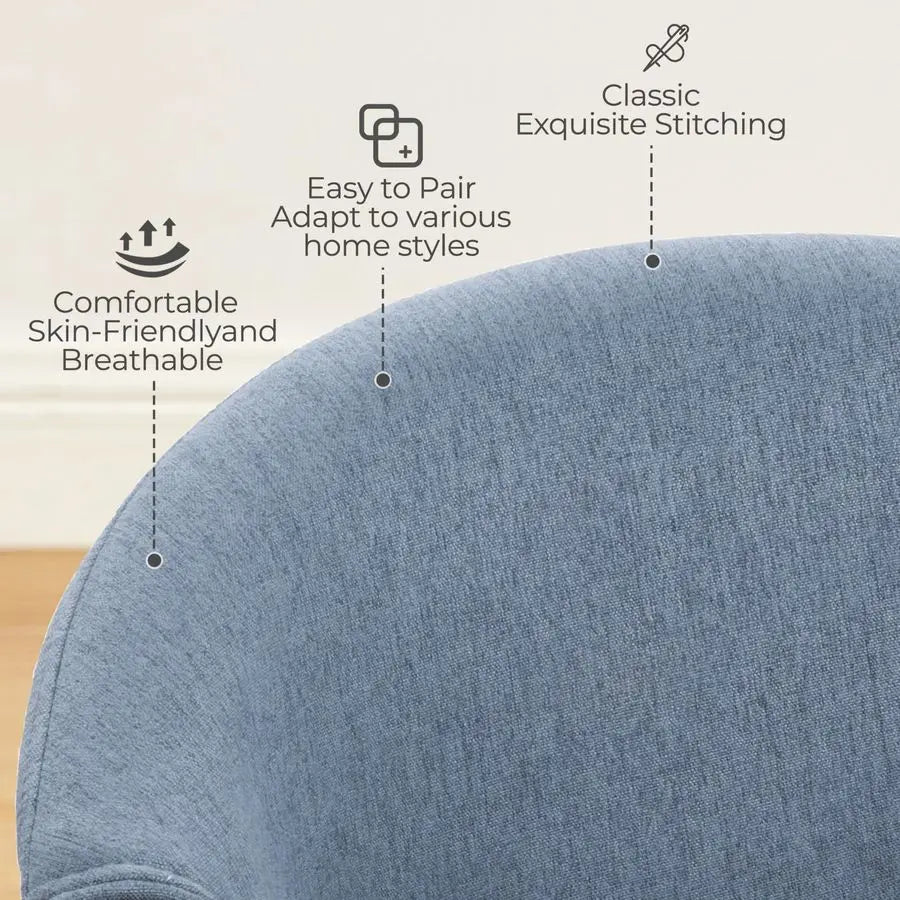 Mid-Century Modern Bentwood Desk Chair - Fabric Upholstered, No Wheels