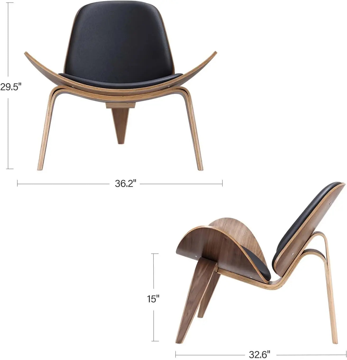 Mid-Century Modern Shell Lounge Chair