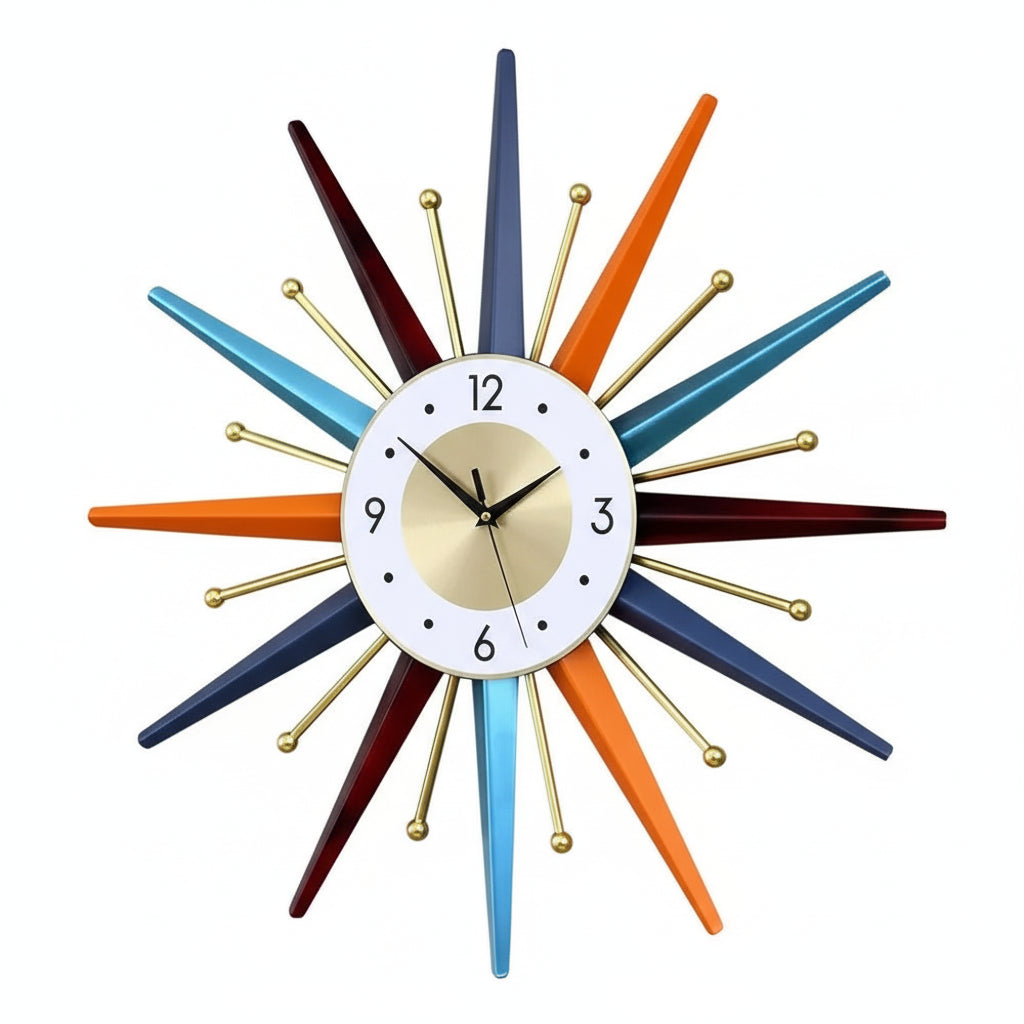 The "Galaxy" Metal Starburst Clock – 28" Multicolor Edition