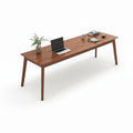 63" Mid-Century Modern Long Desk - Walnut Finish