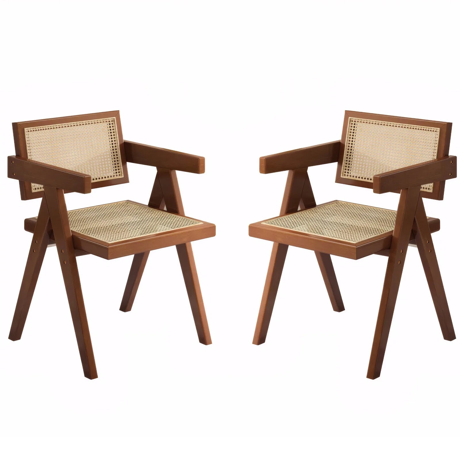 Modern Mid‑Century Dining Chairs – Set of 2