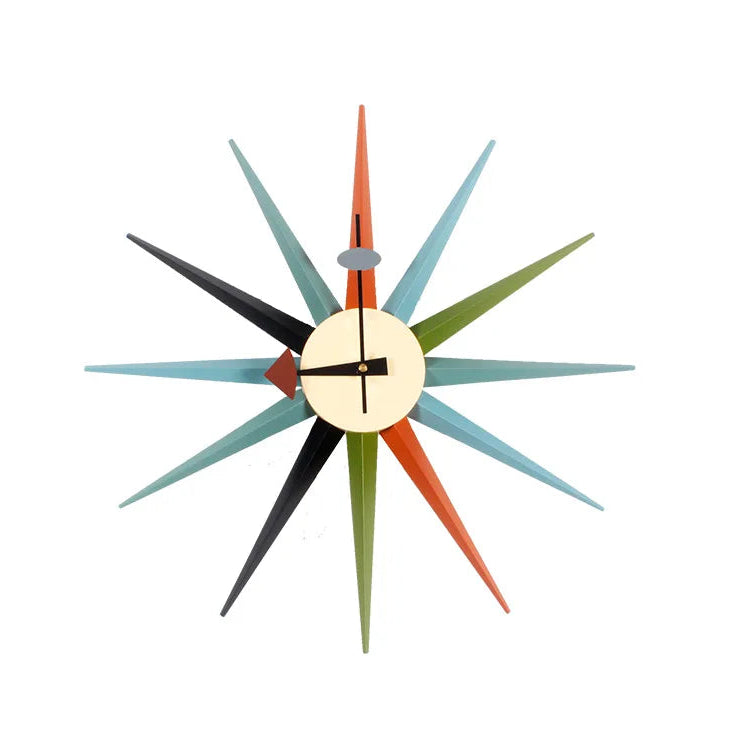The "Apollo" Sunburst Wall Clock – 19" Mid-Century Icon
