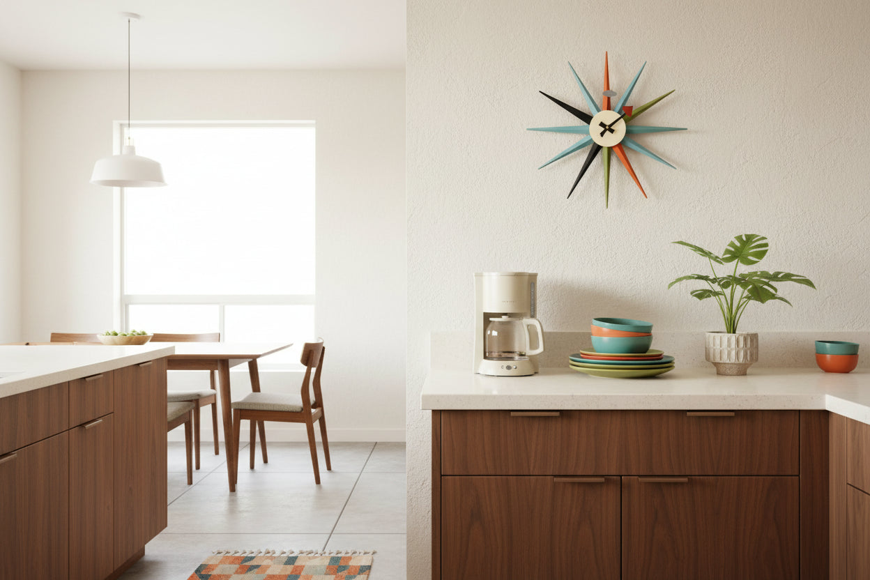 The "Apollo" Sunburst Wall Clock – 19" Mid-Century Icon