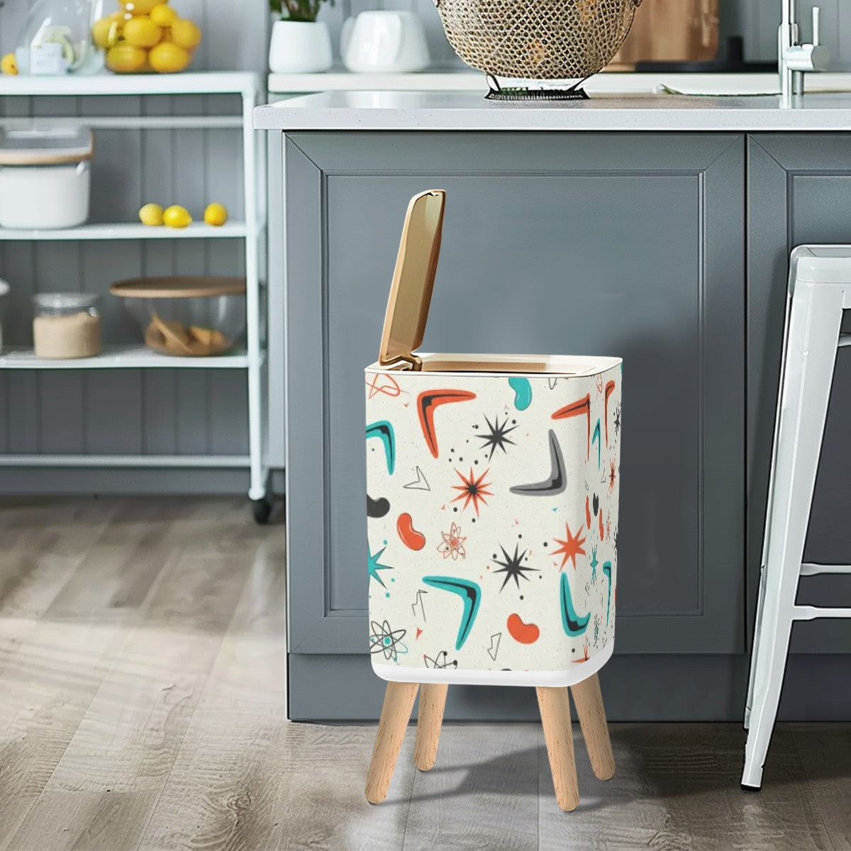 The "50s Diner" Atomic Standing Waste Bin & Organizer